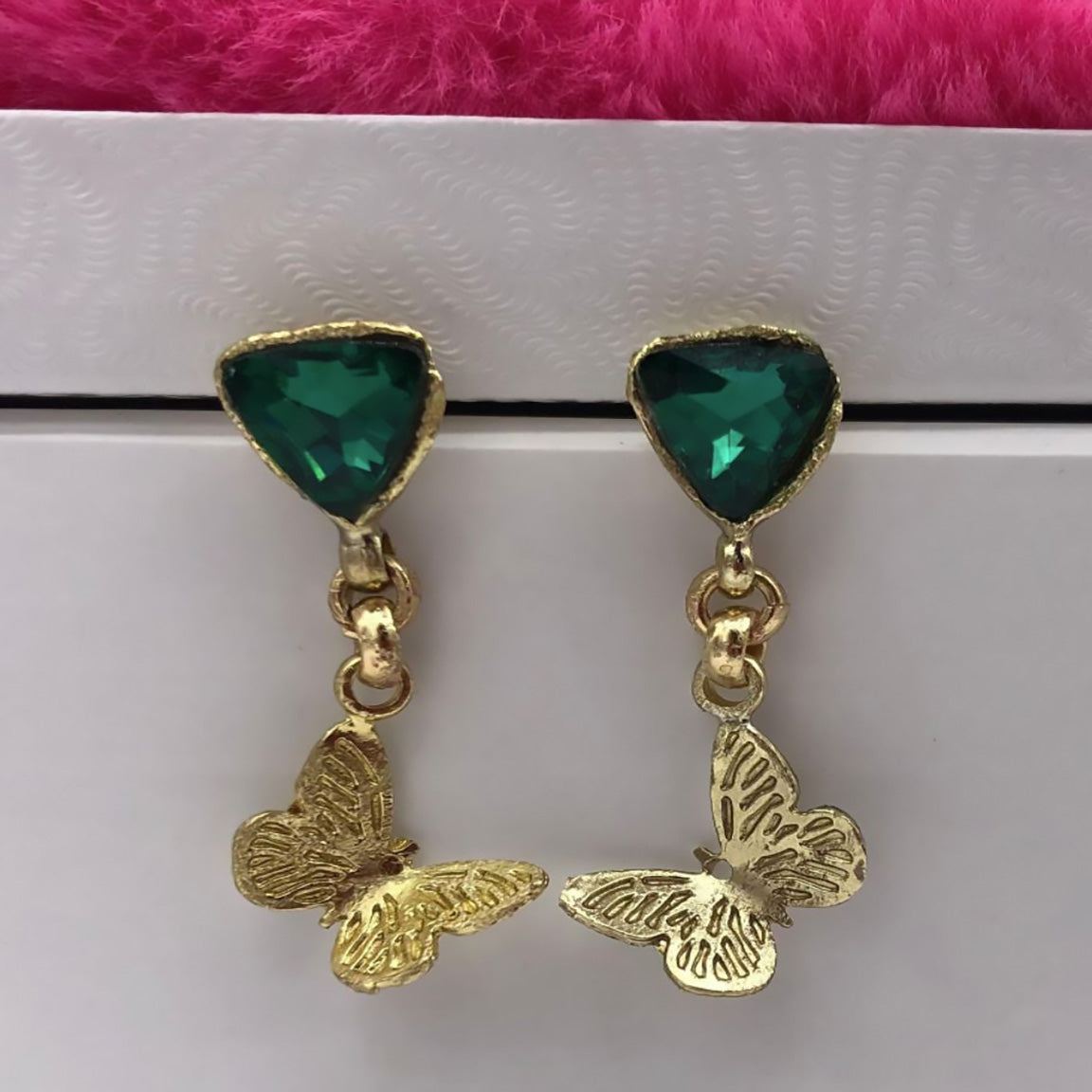 Emerald on sale fashion earrings