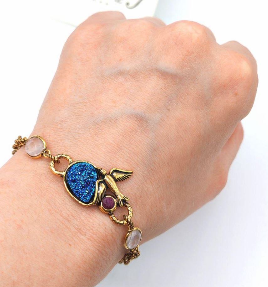 Alcozer Druzy Bird Bracelet