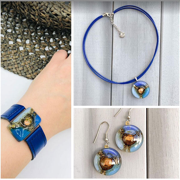 Cristalida Blue Jewelry Set / Necklace, Earrings, Bracelet