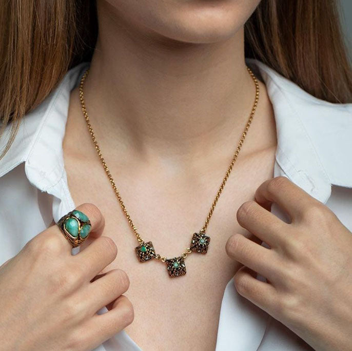 may gemstone necklace - Emerald Pendant