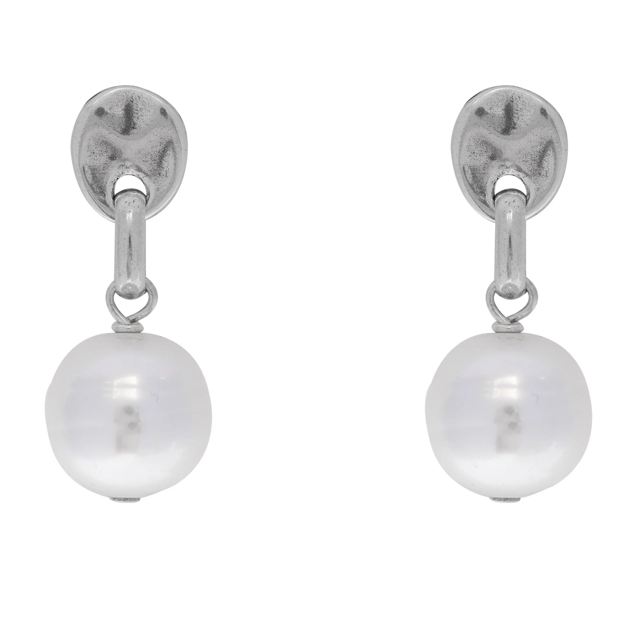 pearl silver earrings