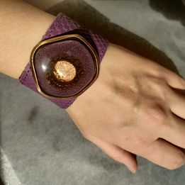 Cristalida Fashion Jewelry Set For Women, Bright Purple, Bracelet / Short Necklace / Earrings, Gift Set-2