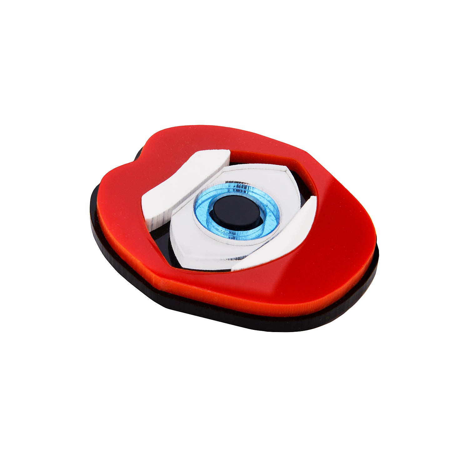 open mouth with eye pin red blue - 0