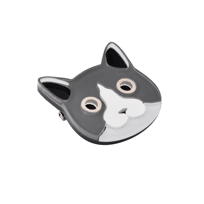 grey cat brooch - JOYasForYou
