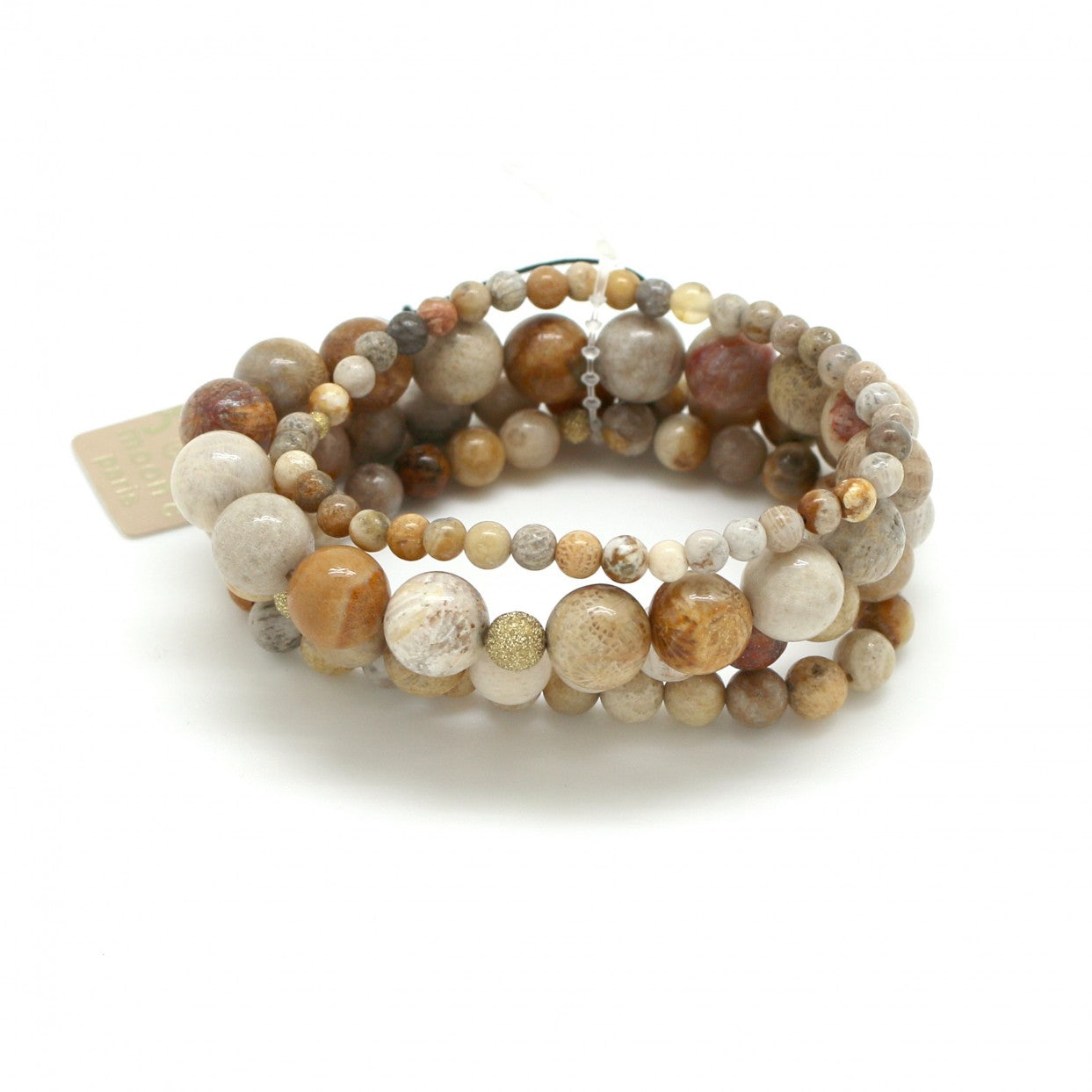 Moon C Jasper Stretch Bracelet For Women / Chrysanthemum Jasper / Beige / Gift Idea / Gemstone Jewelry
