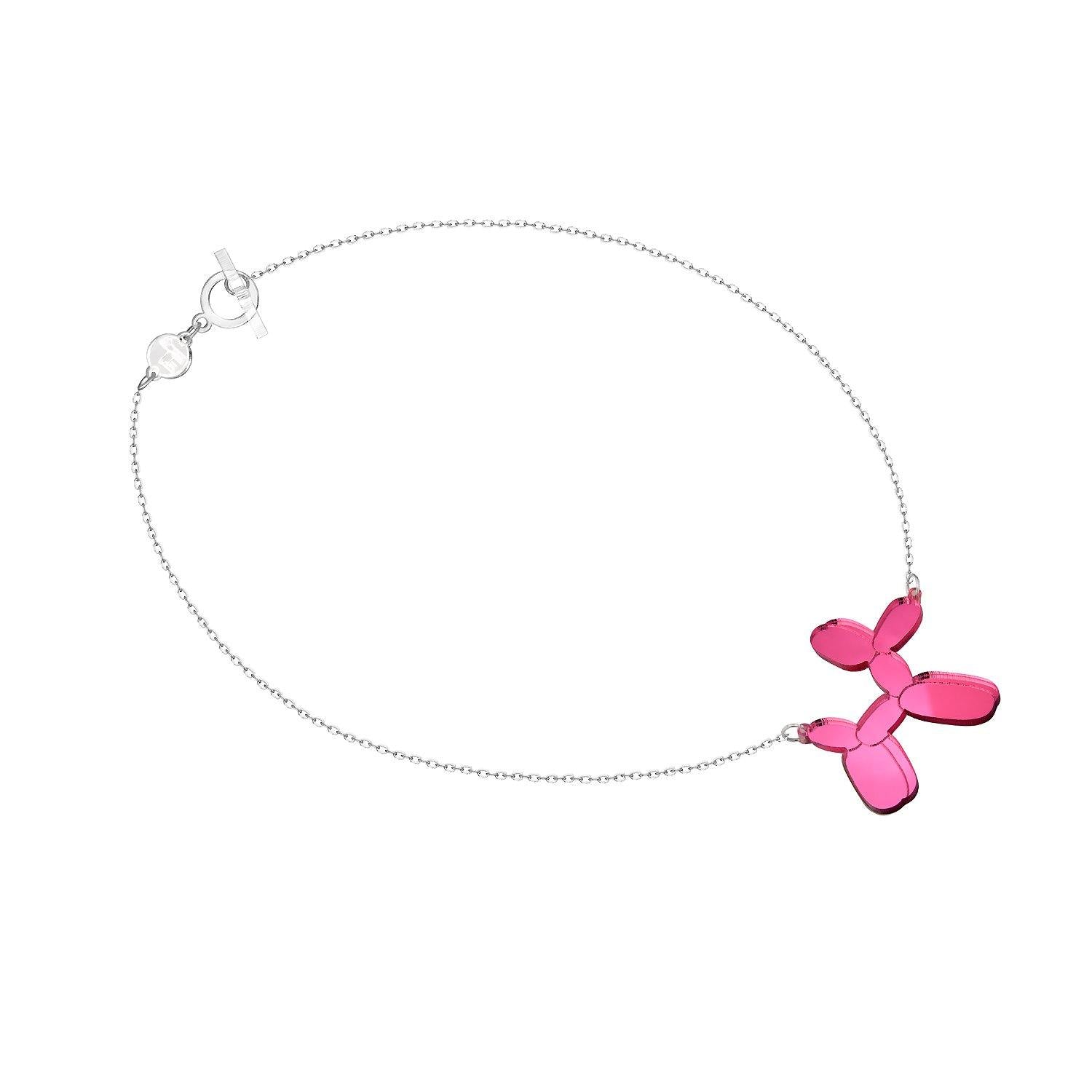 balloon dog necklace pink - JOYasForYou