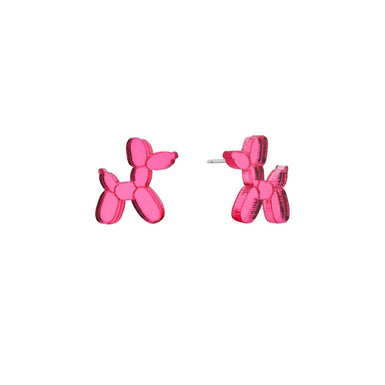 balloon dog earrings pink - JOYasForYou