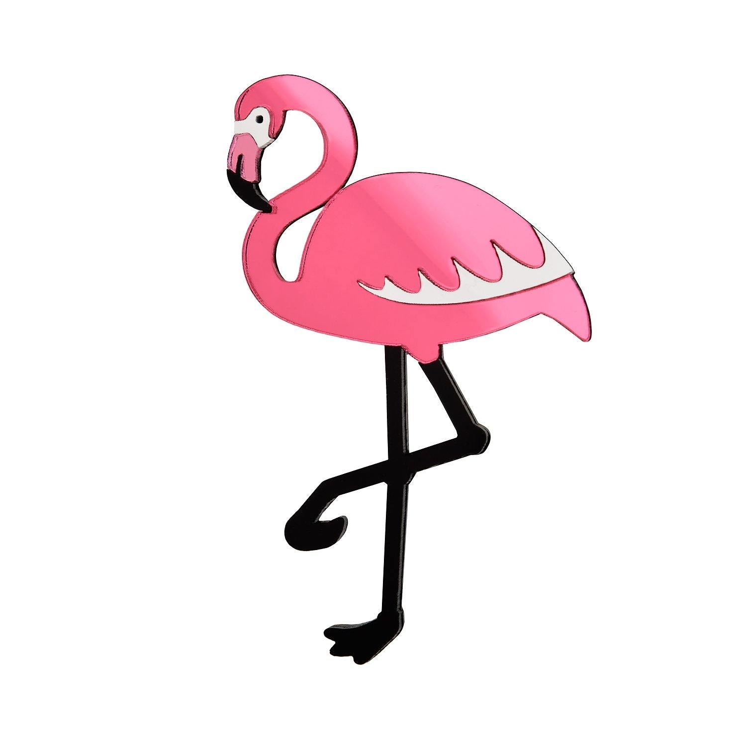 flamingo brooch pink - JOYasForYou