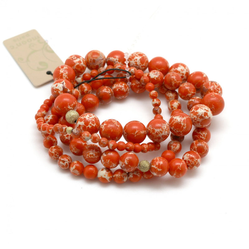 Moon C Jasper Bracelet For Women / Jasper Stones / Orange / Gift Idea / Gemstone Jewelry