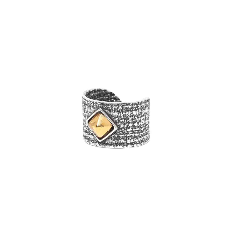 Ori Tao Fashion Jewelry Set / Adjustable Size Ring, Disc Earrings / Brass, Tin, 18K Fine Gold and Silver / Kampala