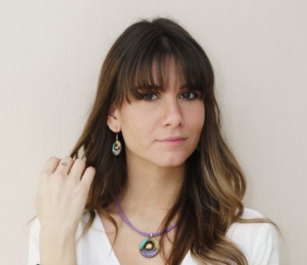 Cristalida Purple Jewelry Set / Short Necklace, Oval Earrings - 0