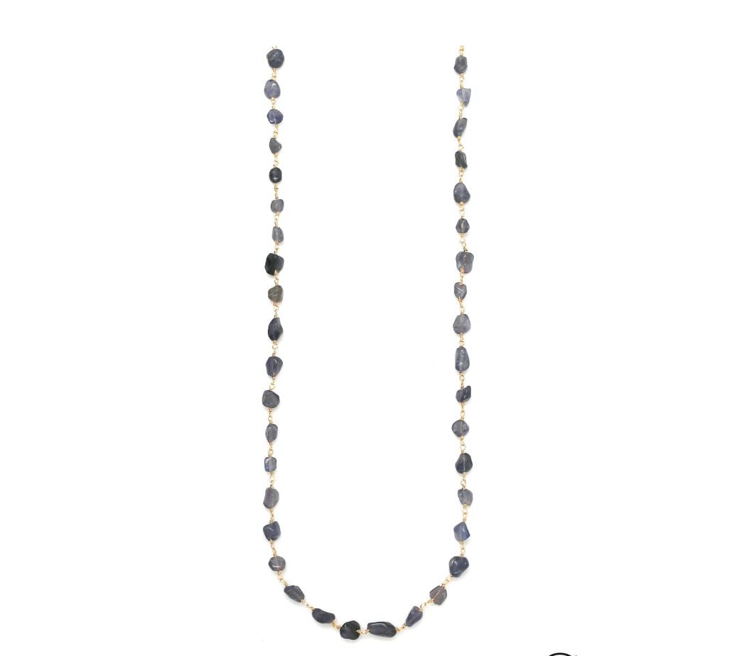 Habana Paris Quartz Necklace / Quartz, Pearl, Brass / Dark Purple / Fashion Jewelry - 0