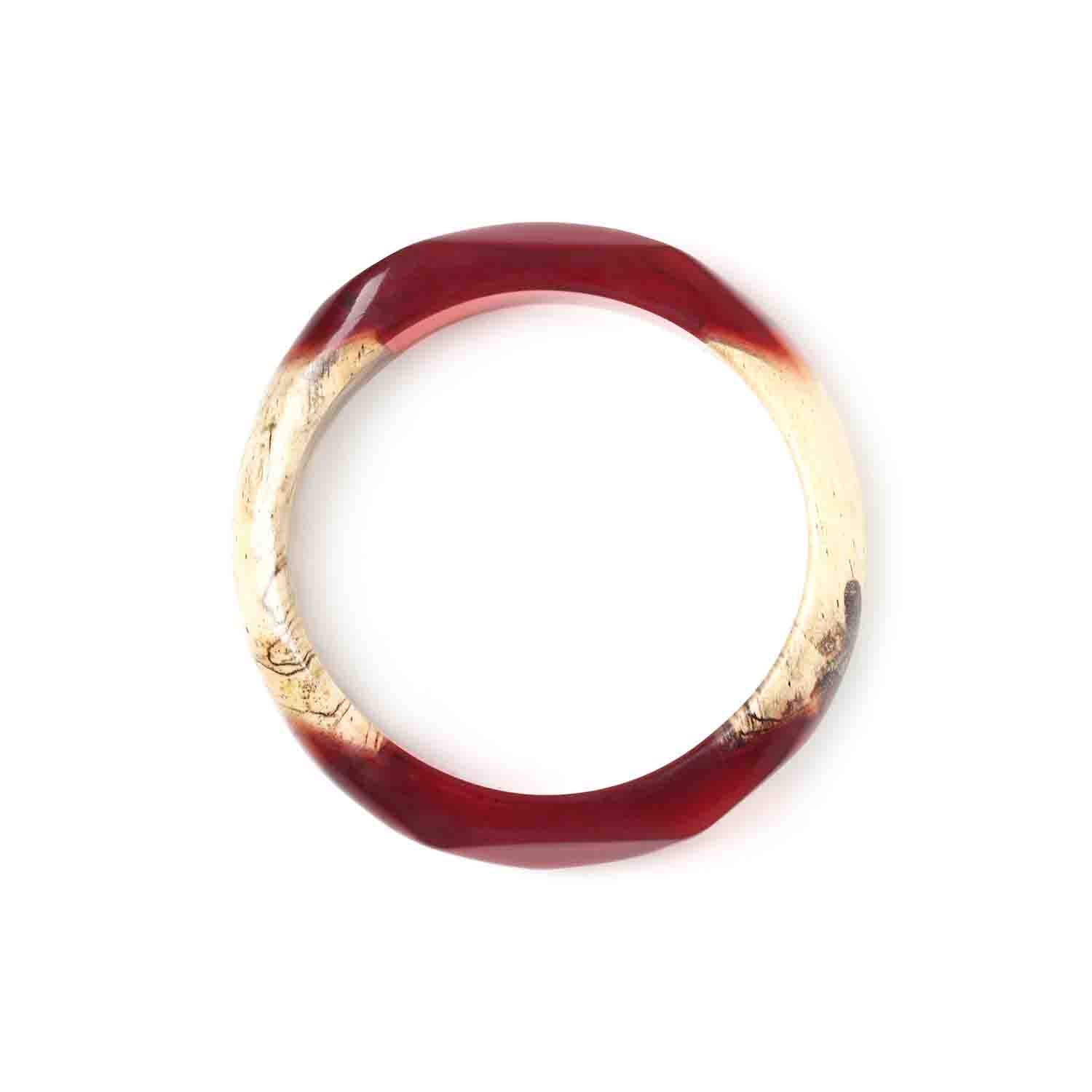 Nature Bijoux Bangle Bracelet / Tamarind, Eco Resin / Red, Beige / Natural Materials / Sweet Amber-2