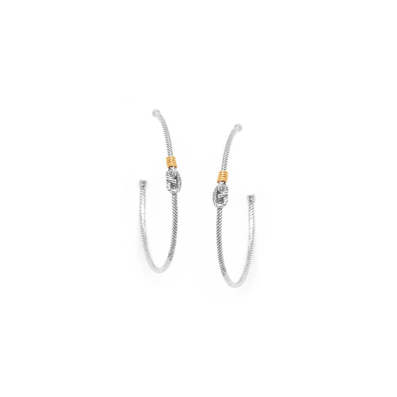 Ori Tao Large Hoop Earrings /  Brass, Antic Silver Patina / Silver, Gold / Loop Earrings / La Marina