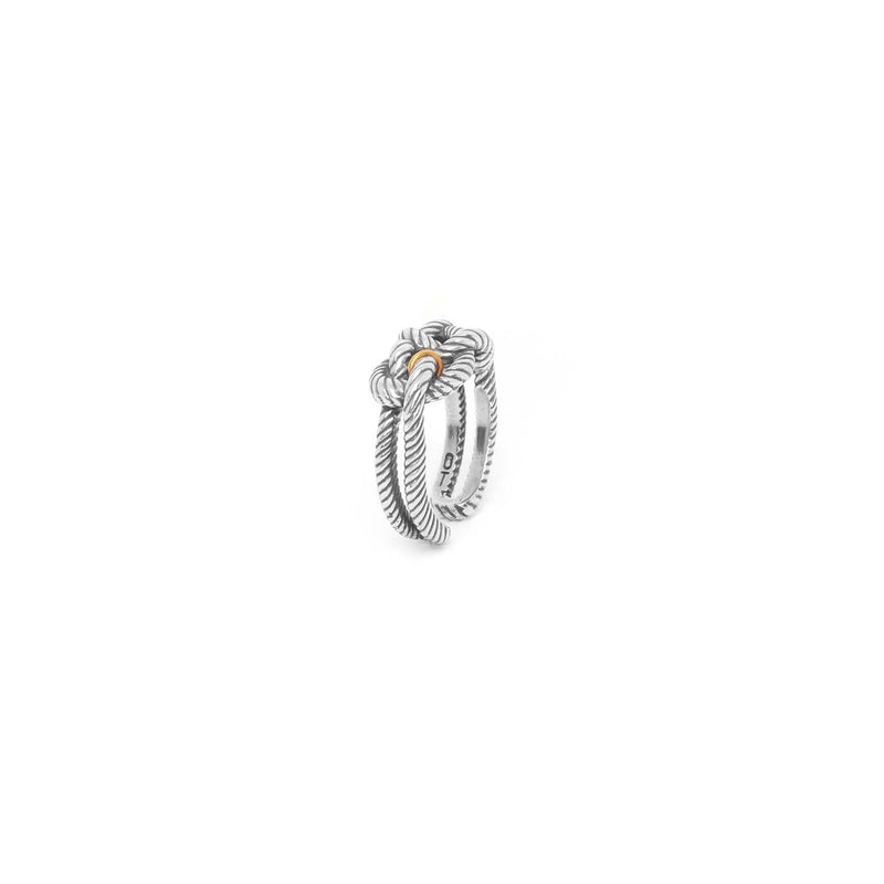 Ori Tao Rope Ring For Women / Brass, Silver Patina / Casual Ring / La Marina