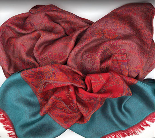 Reversible Long Modal Scarf / 27.5*74 Inches / Red / 100% Modal / Super Soft / Gift Idea