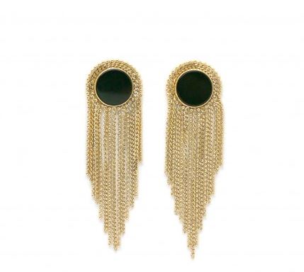 Habana Paris Onyx Earrings For Women / Stainless Steel, Onyx / Costume Jewelry