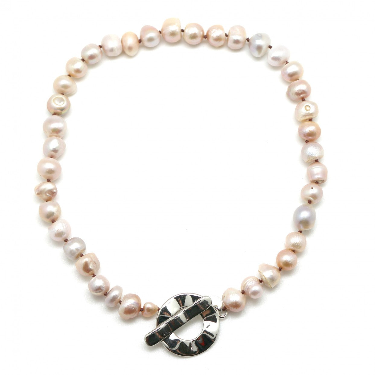 Habana Paris Short  Pink Pearl Necklace / Baroque Pearls / Light Pink, White/ fashion Jewelry