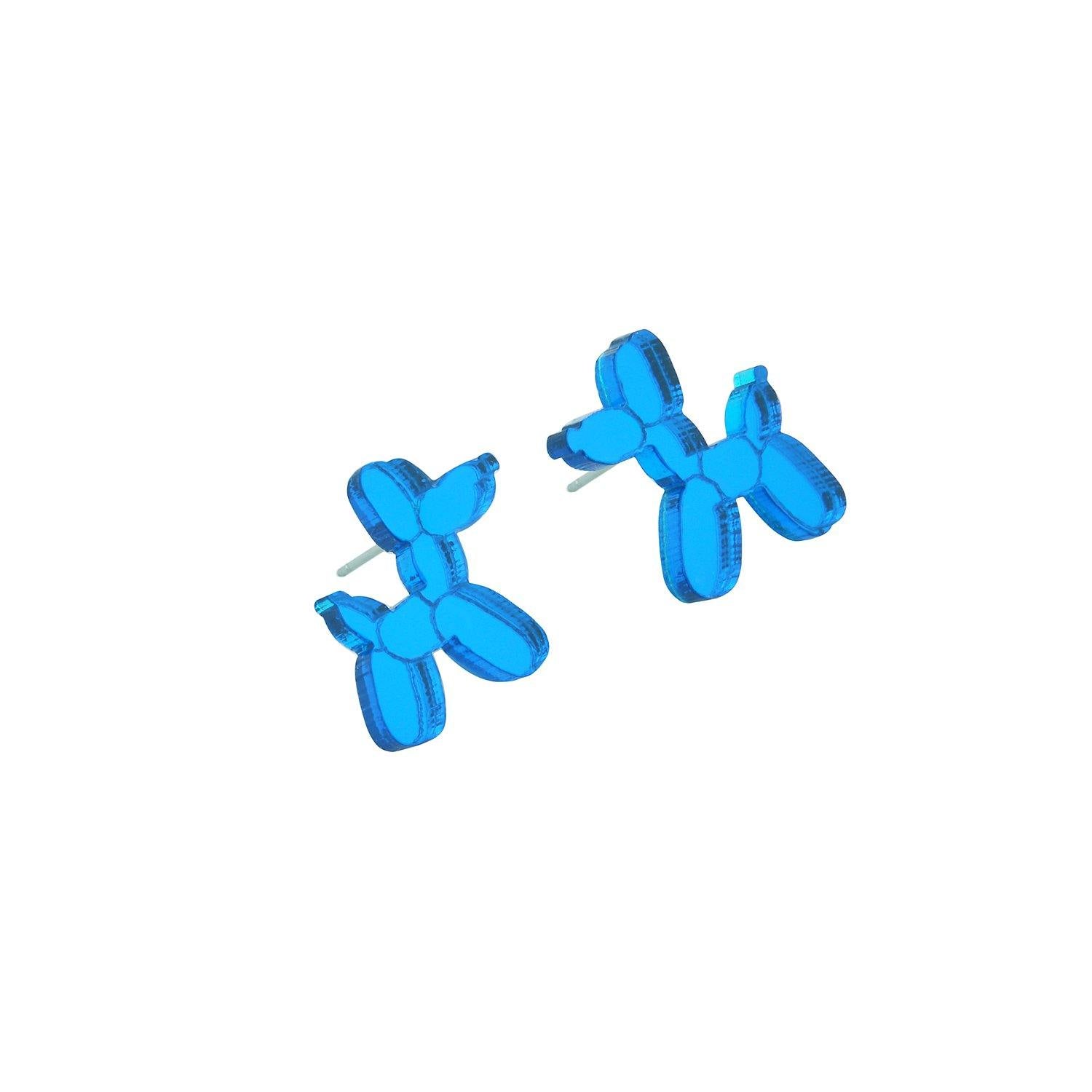 balloon dog earrings blue - JOYasForYou