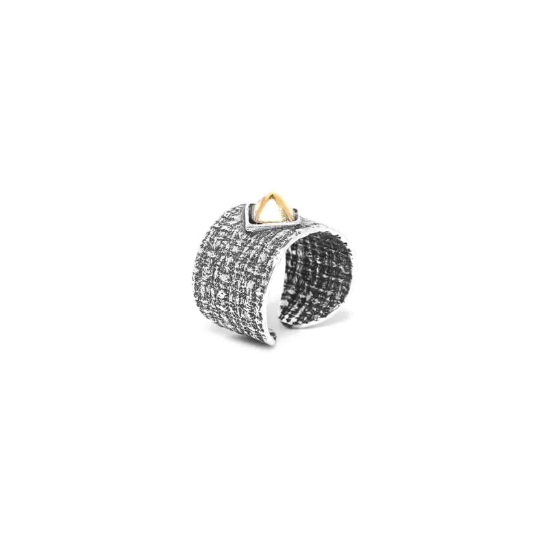 Ori Tao Wide Ring / Brass, Tin, 18K Fine Gold and Silver/ Stylish Ring / Kampala