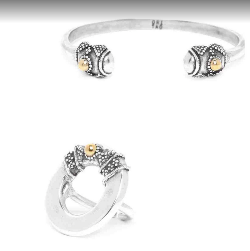 Ori Tao Costume Jewelry Set For Women | Ring, Bracelet | Brass, Tin, 18K Fine Gold And Silver