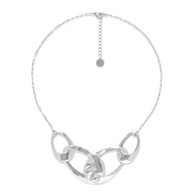 Ori Tao 4 Rings Short Necklace / Silver Brass / Fashion-Necklace / Rokia