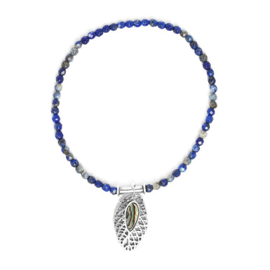 Nature Bijoux Fashion Bracelet / Brass, Lapis Lazuli, Paua  / Blue / Semi Precious Stones / Fittonia