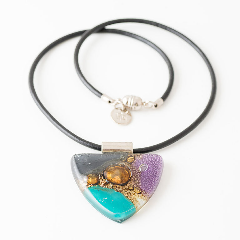 mykonos necklace black purple - 0