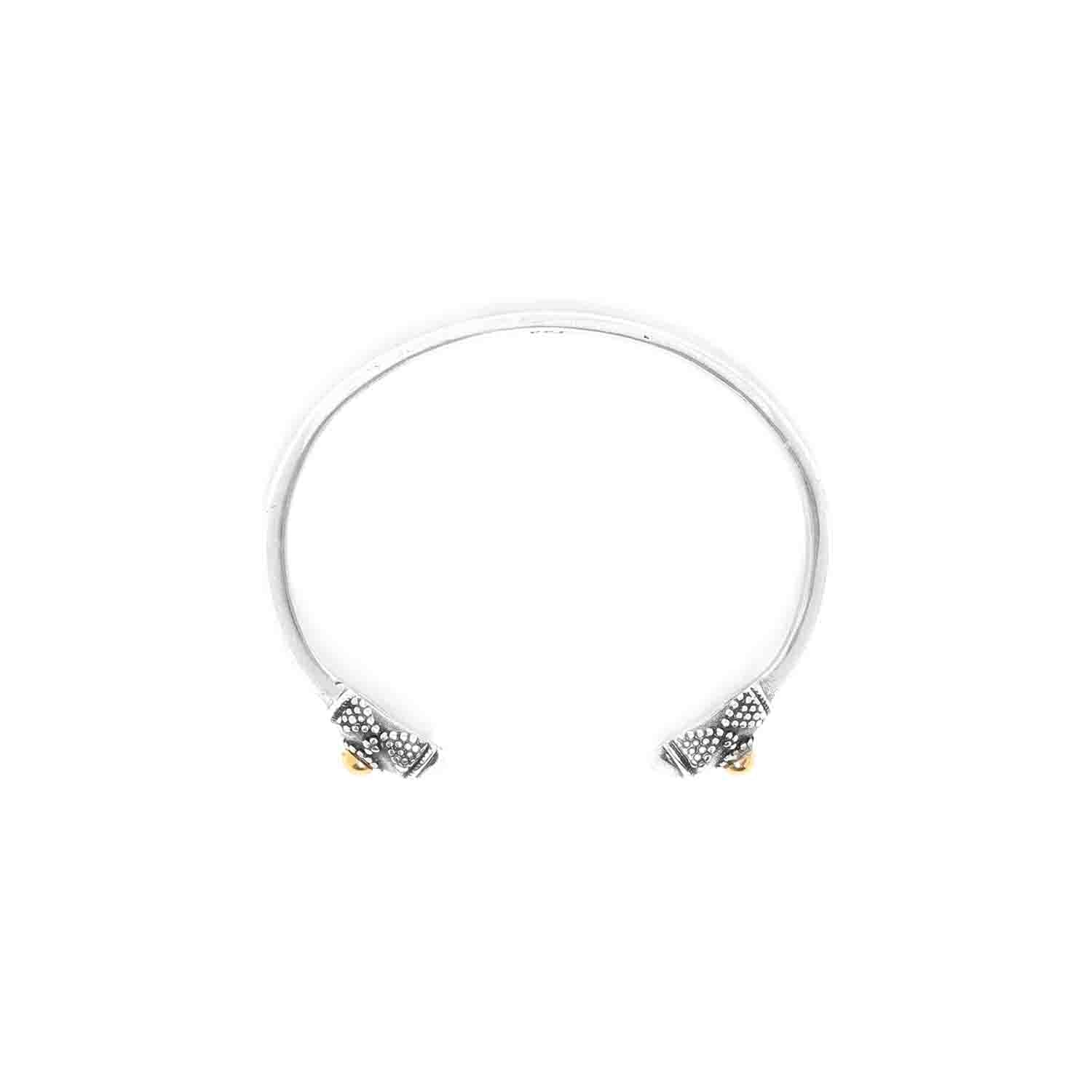 Ori Tao Two Tone Cuff Bracelet / Brass, Tin, 18K Fine Gold and Silver  / Fashion Jewelry / Desert Dream - 0