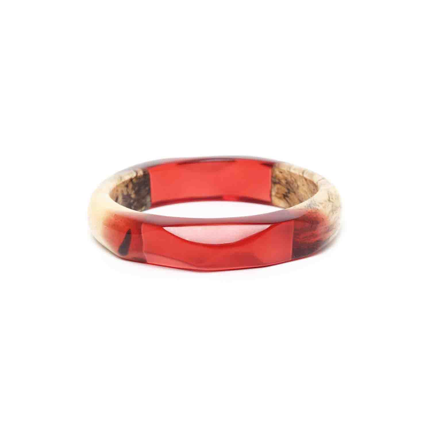 Nature Bijoux Bangle Bracelet / Tamarind, Eco Resin / Red, Beige / Natural Materials / Sweet Amber-1